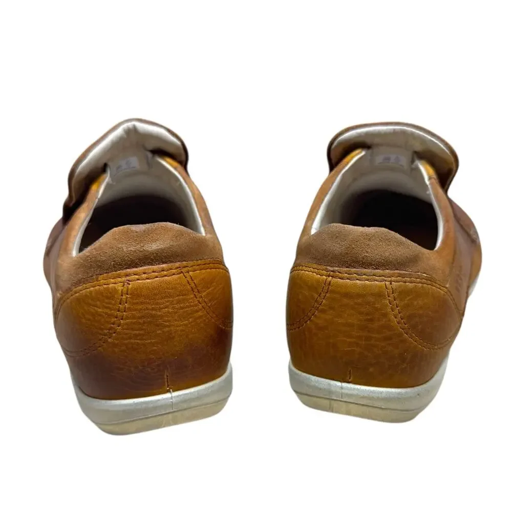 ECCO Women's Cayla Cognac Leather Slip On‎ Comfort Loafer Flats - Size 39